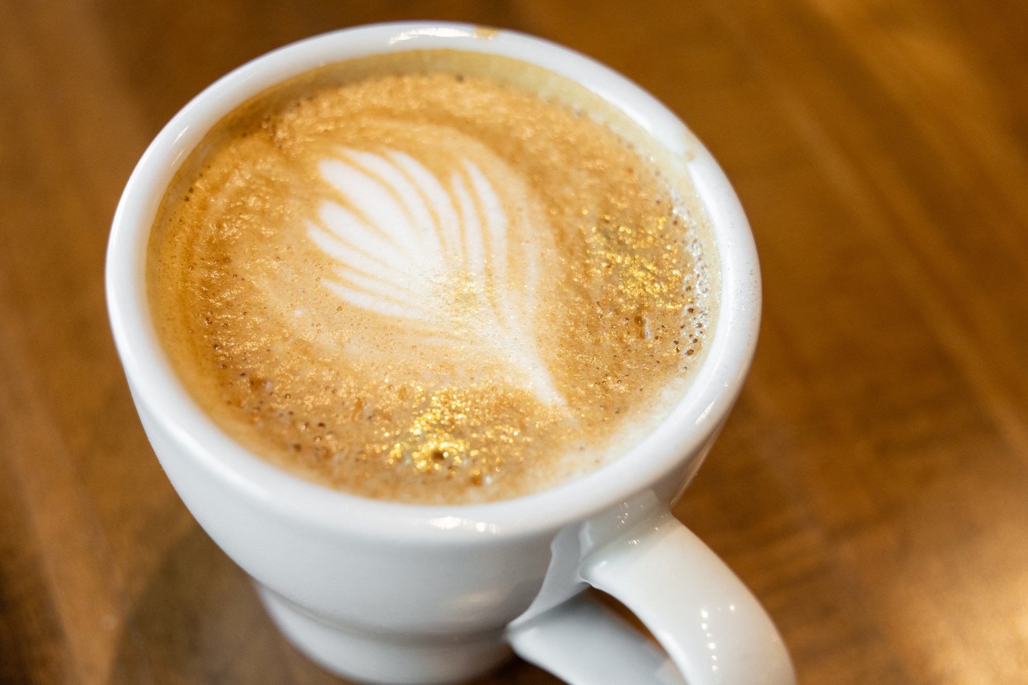 Latte art at High Grounds Coffee Roasters in Glassboro